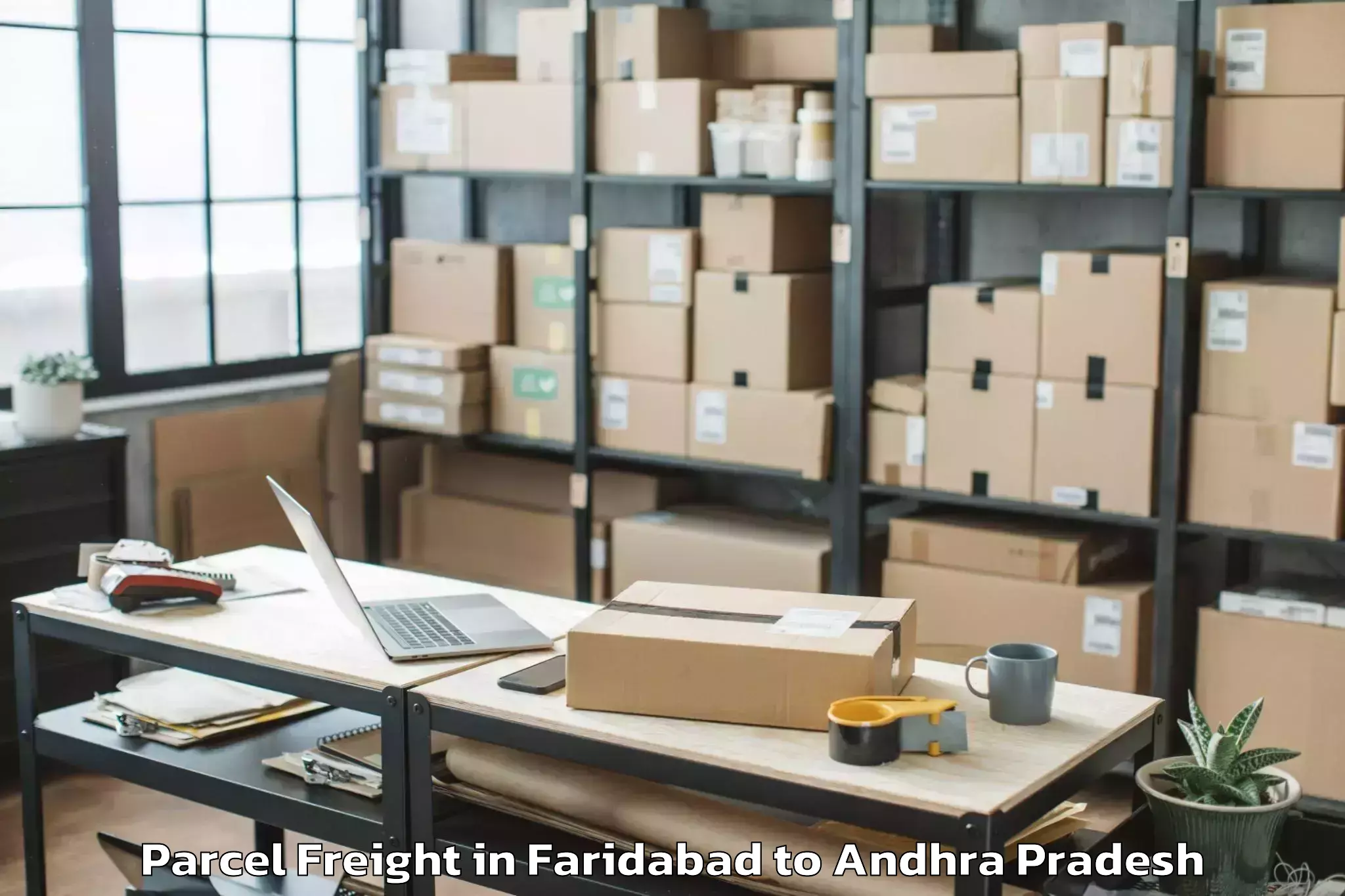 Quality Faridabad to Nidamanur Parcel Freight